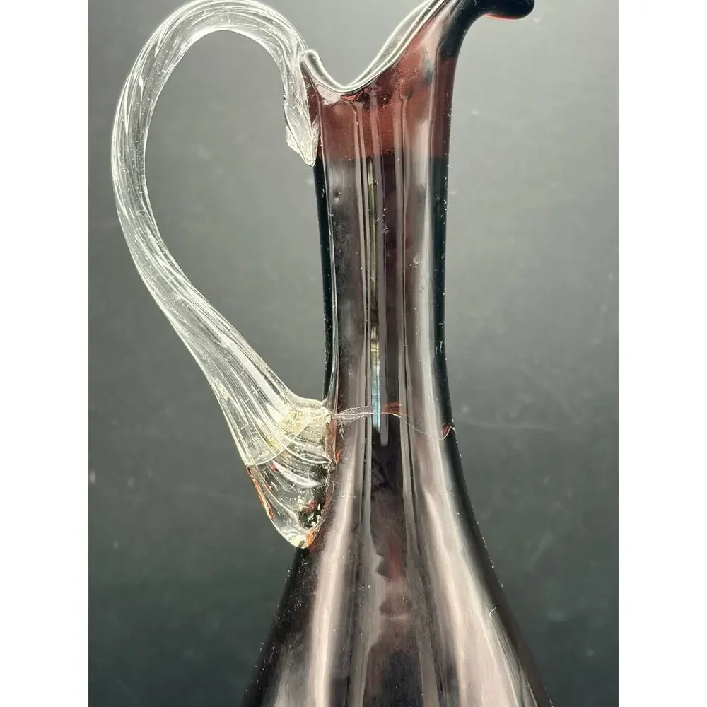 Glass Footed Genie Pitcher/Decanter Set Blue- 4 Stem Cordials